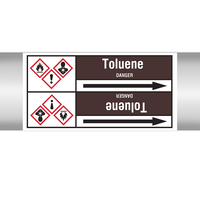Brady TOLUENE 127X33RL-T2-P19 selbstklebendes Etikett Rechteck Permanent Weiß, Braun