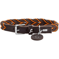 Hunter Solid Education Braun, Orange Leder M Hund Standardkragen