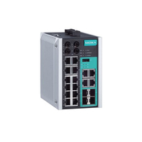 Moxa EDS-518E-MM-ST-4GTXSFP-T łącza sieciowe Zarządzany L2 Gigabit Ethernet (10/100/1000) Czarny, Zielony, Szary