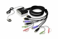 ATEN Switch KVM formato cable HDMI/Audio USB de 2 puertos con selector remoto de puerto