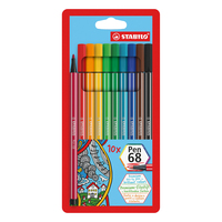 STABILO Pen 68, premium viltstift, etui met 10 kleuren