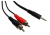 Cables Direct 5m 3.5mm/RCA audio cable Black, Red