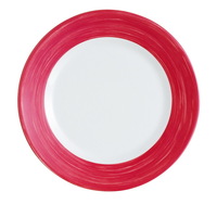 Speiseteller 23,5 cm aus Opalglas Form Brush - Red / Rot Arcoroc Hervorragend