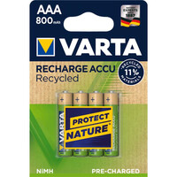 4 piles rechargeables AAA 800mAh Varta Recycled (56813101404)