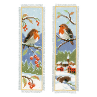 Counted Cross Stitch Kit: Bookmark: Robins: Set of 2