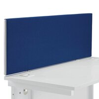 Jemini Straight Desk Screen 1400x400mm Blue with White Trim KF90503