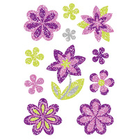 Sticker Blumen Diamond glittery