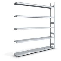 Wide span boltless shelving unit, zinc plated