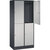 Armario guardarropa de acero de dos pisos INTRO, A x P 820 x 500 mm, 4 compartimentos, cuerpo gris negruzco, puertas en aluminio blanco.