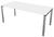 Schreibtisch, BxTxH 1800x800x680-820 mm, 4-Fuß-Gestell alusilber, Schwebeplatte