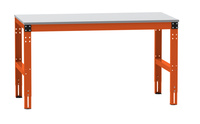ESD-Arbeitstisch MULTIPLAN Standard Grundtisch mit Melaminplatte, BxTxH = 1500 x 800 x 763-873 mm | LMK3068.2001