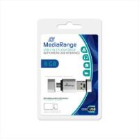 Artikelbild MED MR930 MediaRange USB Nano USB Stick mit Micro-USB Adapter 2.0 8GB