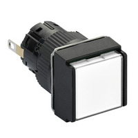 Leuchtmelder, quadratisch Ø 16, IP 65, weiß, Integral LED, 24 V, Stecker
