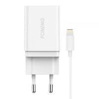 Fast charger Foneng 1x USB K300 + USB Lightning cable