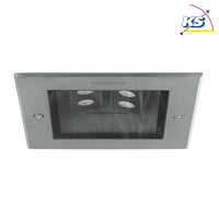 Outdoor LED Einbau-Downlight HYBRIDE, V4A-Edelstahl, IP67 IK09, 2-fach justierbar, 230V, 10.8W 3000K 670lm 30°, klar