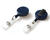Dark Blue ID Badge Reels with Strap Clip (Pack of 50)