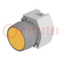 Switch: push-button; 22mm; Stabl.pos: 2; yellow; none; IP65; flat