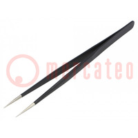 Tweezers; Tipwidth: 0.2mm; Blade tip shape: sharp; ESD; 18g