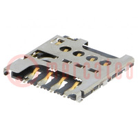 Connector: for cards; Micro SIM; push-pull; SMT; PIN: 8