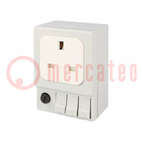 G-type socket; 250VAC; 6.3A; IP20; for DIN rail mounting