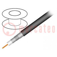 Wire: coaxial; RG11; solid; CCS; PE; black; 305m; Øcable: 10.16mm
