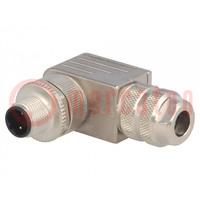 Plug; M12; PIN: 2; male; B code-Profibus; for cable; screw terminal