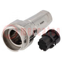 Connector: circular; plug; female; PIN: 32; w/o contacts; for cable