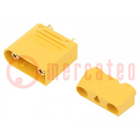 Plug; DC supply; AS120; male; PIN: 6; for cable; soldering; yellow