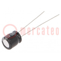 Capacitor: electrolytic; THT; 47uF; 10VDC; Ø6.3x7mm; Pitch: 2.5mm