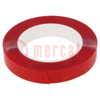 Tape: fixing; W: 19mm; L: 5.5m; Thk: 1mm; double-sided; acrylic
