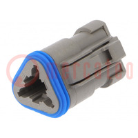 Connector: wire-wire; PX0; female; plug; for cable; PIN: 3; grey