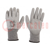 Protective gloves; Size: 10; grey; composite fibre