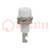 Socket; 2mm banana; 10A; white; on panel,screw; insulated