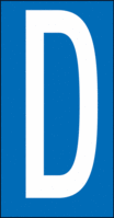 Buchstaben - D, Blau, 57 x 22 mm, Baumwoll-Vinylgewebe, Selbstklebend, B-500