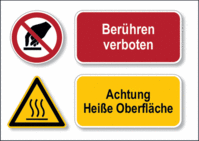 Sicherheitszeichen-Schild - Berühren verboten/Achtung Heiße Oberfläche