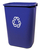 Modellbeispiel: Papierkorb -Square- Rubbermaid, 39 Liter, in blau, mit Recyclingsymbol (Art. 12177-01)