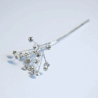Diamante On Wire 4mm (Bunch) - 14cm, Clear/Silver