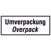 Paketaufkleber, Umverpackung / Overpack, D / Eng, 500 Stk / Rolle, 14,5 x 6,0 cm