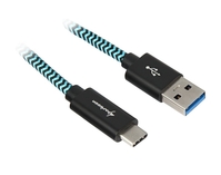 SHARKOON USB 3.1 A-C BLACK / BLUE 0.5M - ALUMINUM + BRAID