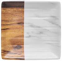 Platte Tupelo quadratisch; 15x15x1.5 cm (LxBxH); weiß/braun; quadratisch; 10