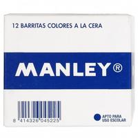 MANLEY ESTUCHE DE 12 CERAS 60MM (43) AZUL CYAN