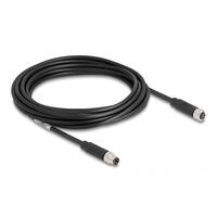 DELOCK M8 3 Pin Kabel A-kodiert St. zu Bu. PUR (TPU) 5 m