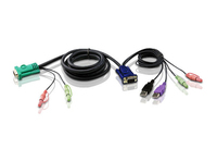 ATEN USB KVM Cable Tastatur/Video/Maus (KVM)-Kabel Schwarz 3 m