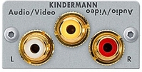 Kindermann 7444000530 tussenstuk voor kabels 3x RCA Zilver