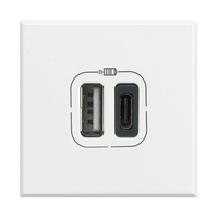 Legrand HD4287C2 wandcontactdoos 2x USB Wit