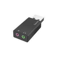 Hama 00200323 tussenstuk voor kabels USB 2x3.5 mm Zwart