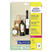 Avery T2001-10 nem-tapadós címke 100 db Fehér Téglalap alakú