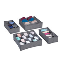 Relaxdays Unterwäsche Organizer, 4 tlg. Schubladen Ordnungssystem Kleiderschrank, für Socken, BHs, Unterhosen, Farbwahl