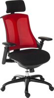 Rapport Mesh Back Executive Office Chair with Fabric Seat Red/Black - 6964RED