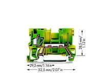 WAGO 769-237 Bázis csipesz 5 mm Rugó Kiosztás: PE Zöld, Sárga 100 db